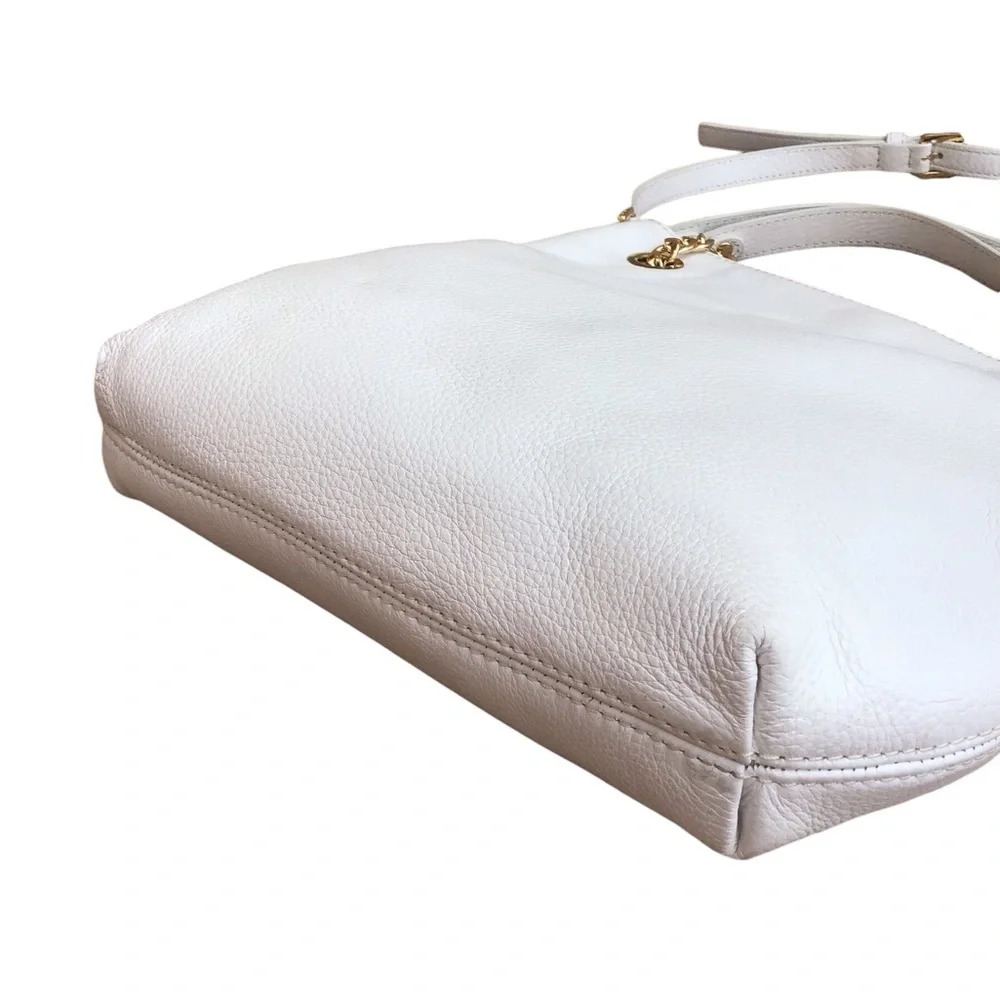 Michael Kors White Leather Jet Set Chain Shoulder Bag